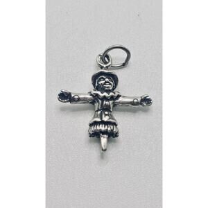 Vintage Sterling Silver 925 Scarecrow Charm Halloween Fall for Bracelet
